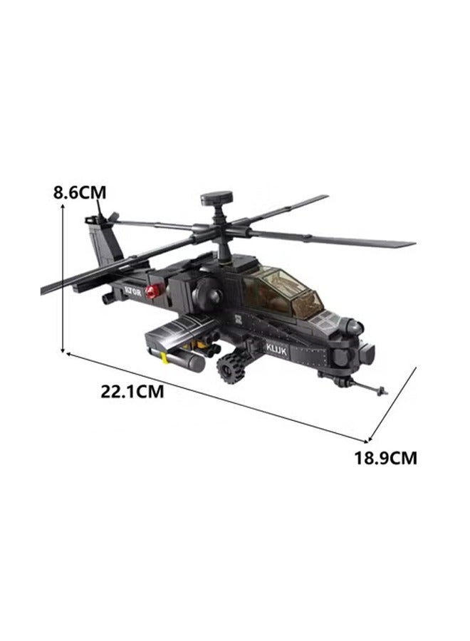 Military Particle Building Block Self-assembly Model Allows Children To Experience The Charm Of Military(Apache Attack Helicopter 230Pcs) - Image 2